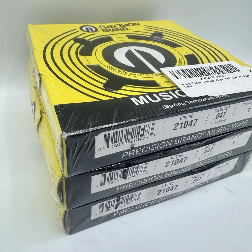Lot of 3 SEALED Precision Brand 21047 Music Wire .047 Spring Tempered 1 lb Each